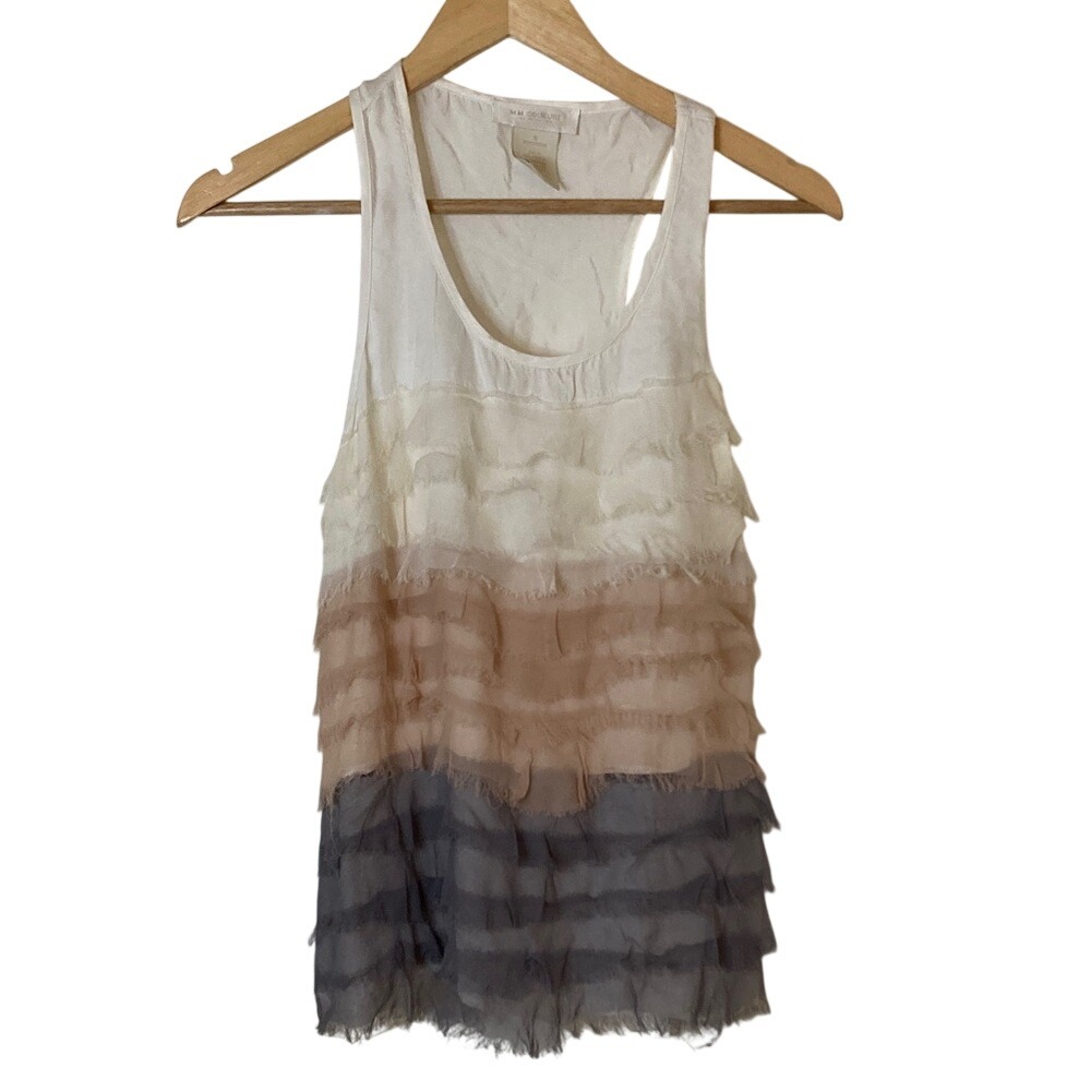 MM‎ Couuture by Miss Me Womens Ruffle Tier Tank Size Small Silk Blend Fairycore